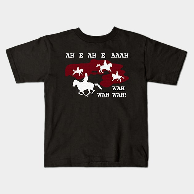 The Good the Bad and the Ugly - Theme Music Horses Montage Kids T-Shirt by vintage-art